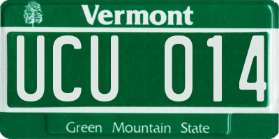 VT license plate UCU014