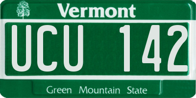 VT license plate UCU142