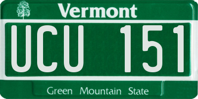 VT license plate UCU151