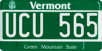 VT license plate UCU565