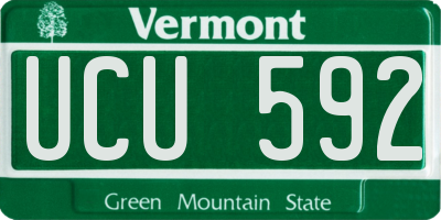 VT license plate UCU592