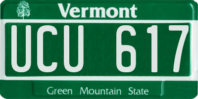 VT license plate UCU617
