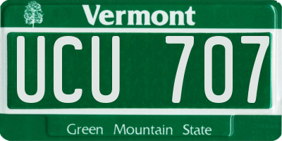 VT license plate UCU707