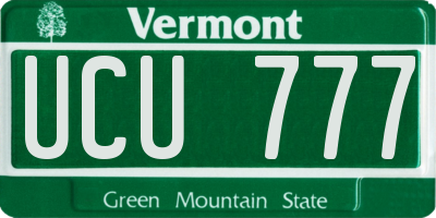 VT license plate UCU777