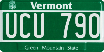 VT license plate UCU790