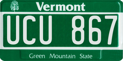 VT license plate UCU867