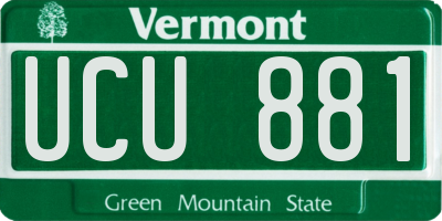 VT license plate UCU881