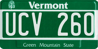 VT license plate UCV260