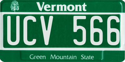 VT license plate UCV566