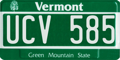 VT license plate UCV585