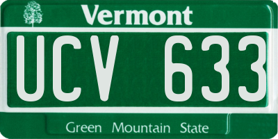VT license plate UCV633