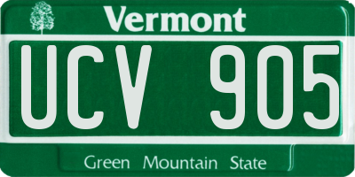 VT license plate UCV905