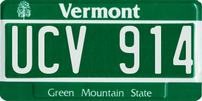 VT license plate UCV914