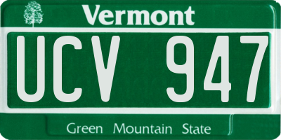 VT license plate UCV947