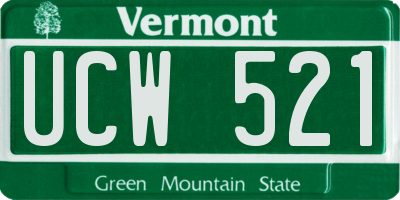 VT license plate UCW521