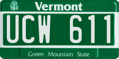 VT license plate UCW611