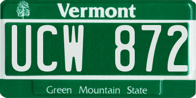 VT license plate UCW872