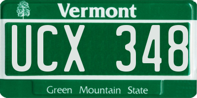 VT license plate UCX348