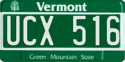 VT license plate UCX516