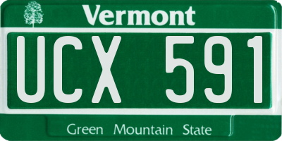 VT license plate UCX591