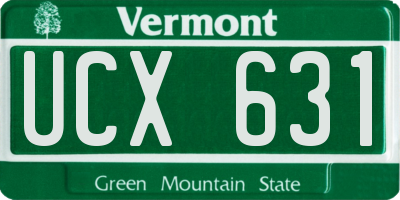 VT license plate UCX631