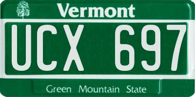 VT license plate UCX697