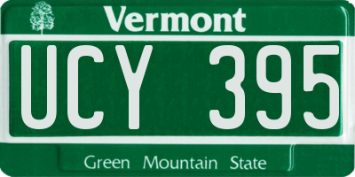 VT license plate UCY395