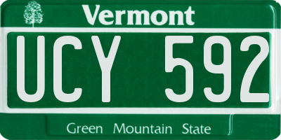 VT license plate UCY592