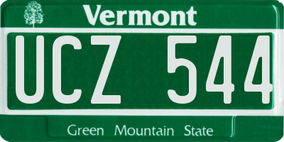 VT license plate UCZ544