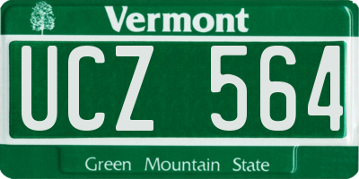 VT license plate UCZ564