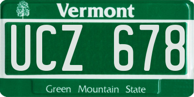 VT license plate UCZ678
