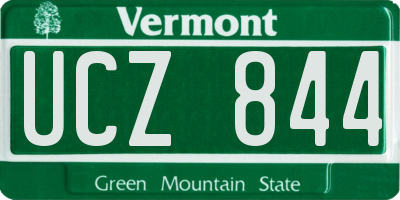 VT license plate UCZ844
