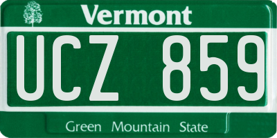 VT license plate UCZ859