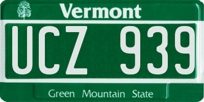 VT license plate UCZ939
