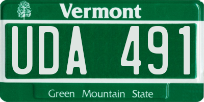 VT license plate UDA491