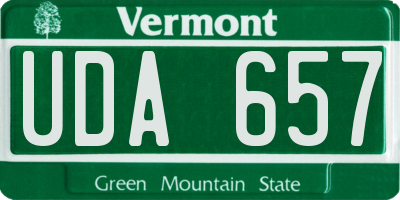 VT license plate UDA657