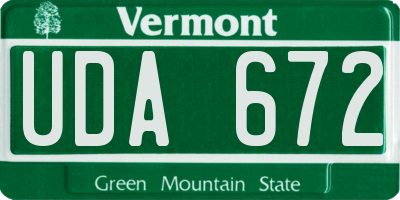 VT license plate UDA672