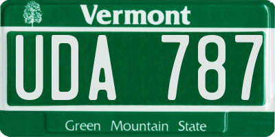 VT license plate UDA787