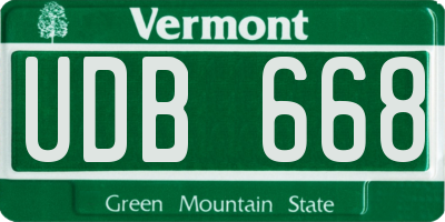 VT license plate UDB668