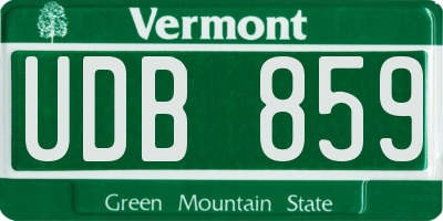 VT license plate UDB859