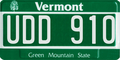 VT license plate UDD910