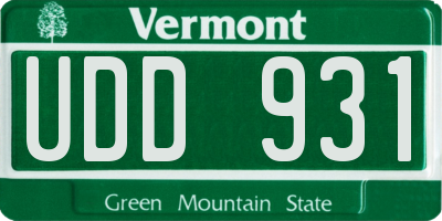 VT license plate UDD931
