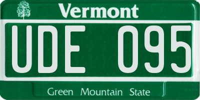 VT license plate UDE095