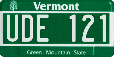 VT license plate UDE121