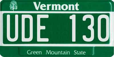 VT license plate UDE130