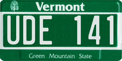 VT license plate UDE141