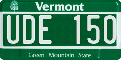 VT license plate UDE150