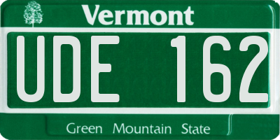 VT license plate UDE162