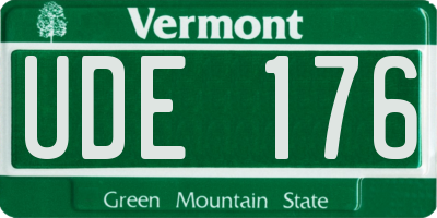 VT license plate UDE176