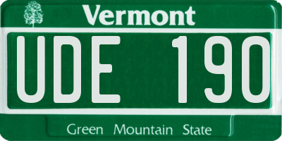 VT license plate UDE190